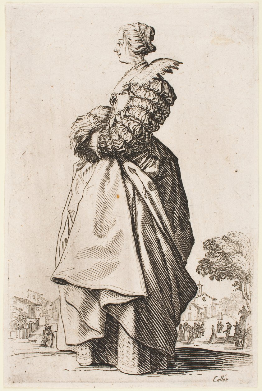 Lady with a Muff, fra serien «The Nobility of Lorraine» av Jacques Callot