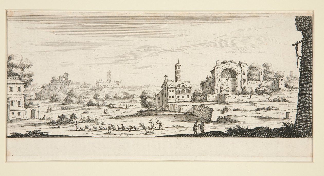 Landskap med store bygninger av Jacques Callot