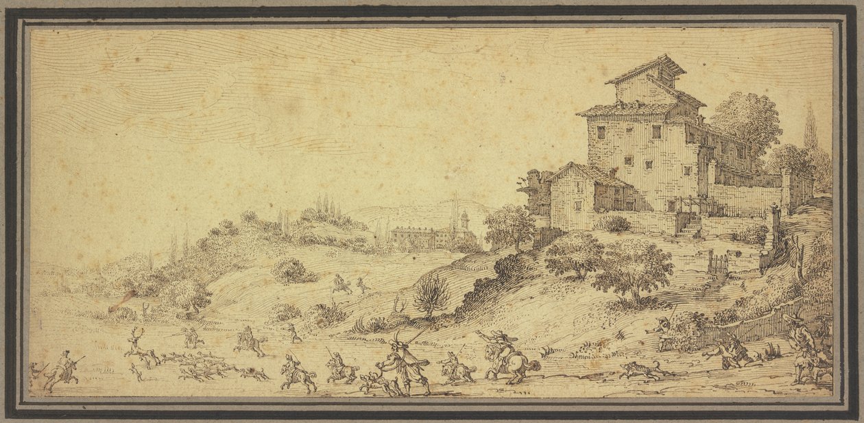 Landskap med hjortejakt av Jacques Callot