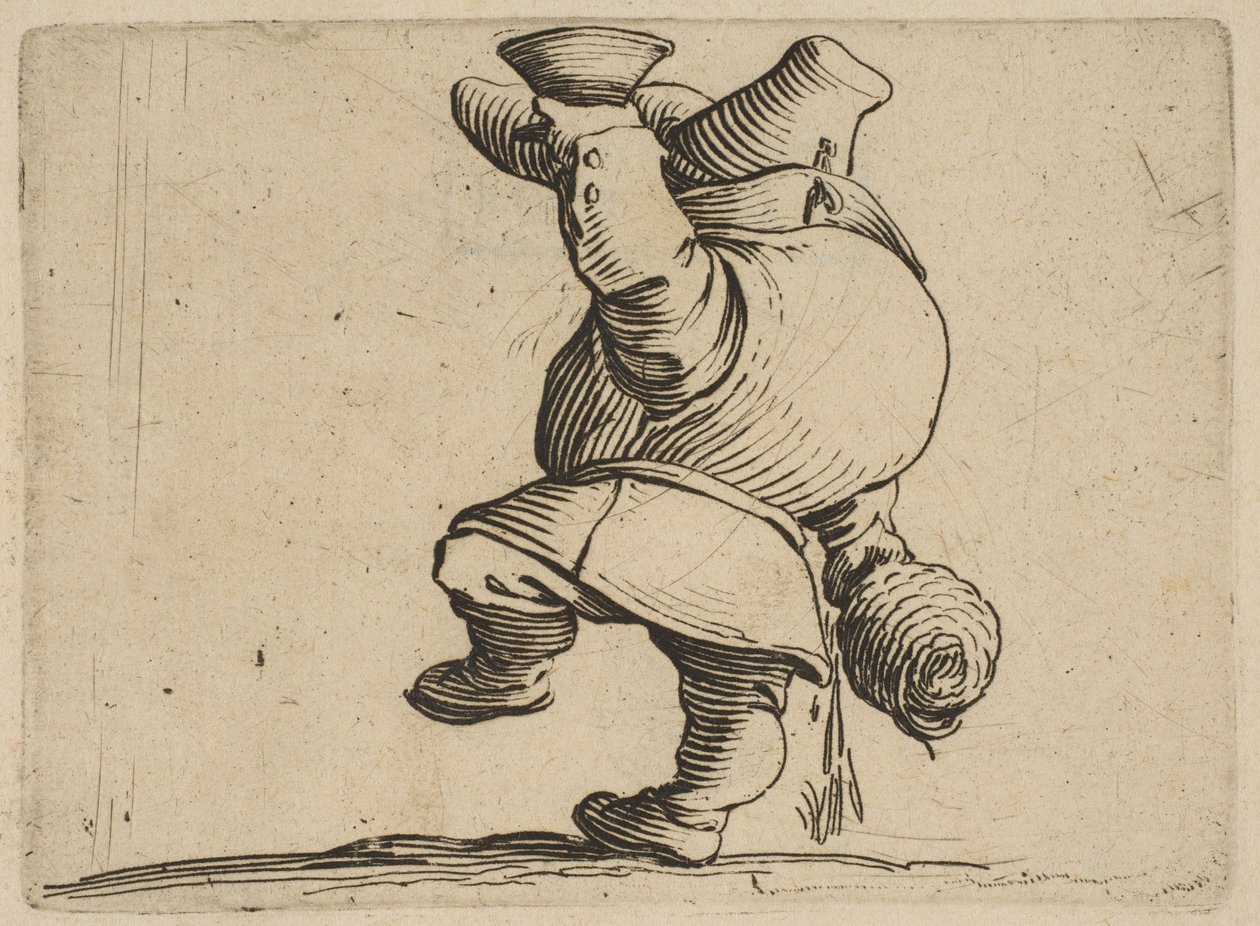 Le Buveur Vu de Dos Drikkeren sett bakfra, fra Varie Figure Gobbi, suite appe..., 1616-22. av Jacques Callot