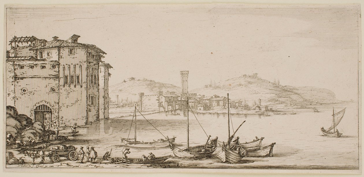 Lasting av varer, fra serien «Landskapene i Firenze» av Jacques Callot