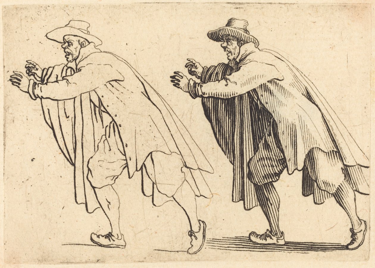 Mann som beveger seg brått, ca. 1617. av Jacques Callot