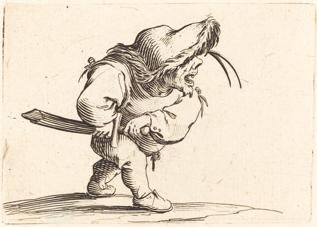 Mann som forbereder seg på å trekke sverdet sitt, ca. 1622. av Jacques Callot