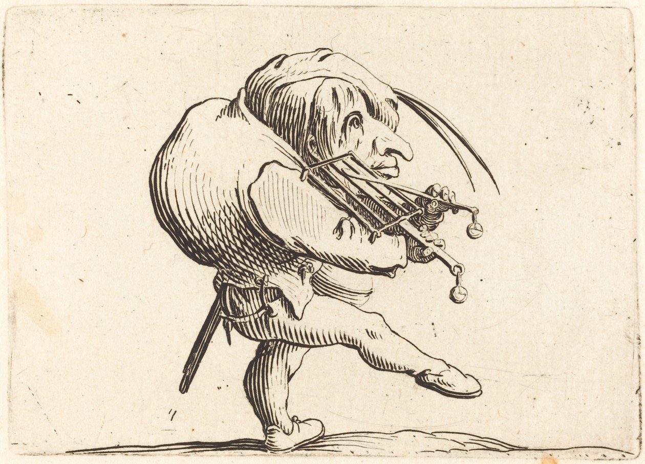 Mann som skraper en grill av Jacques Callot