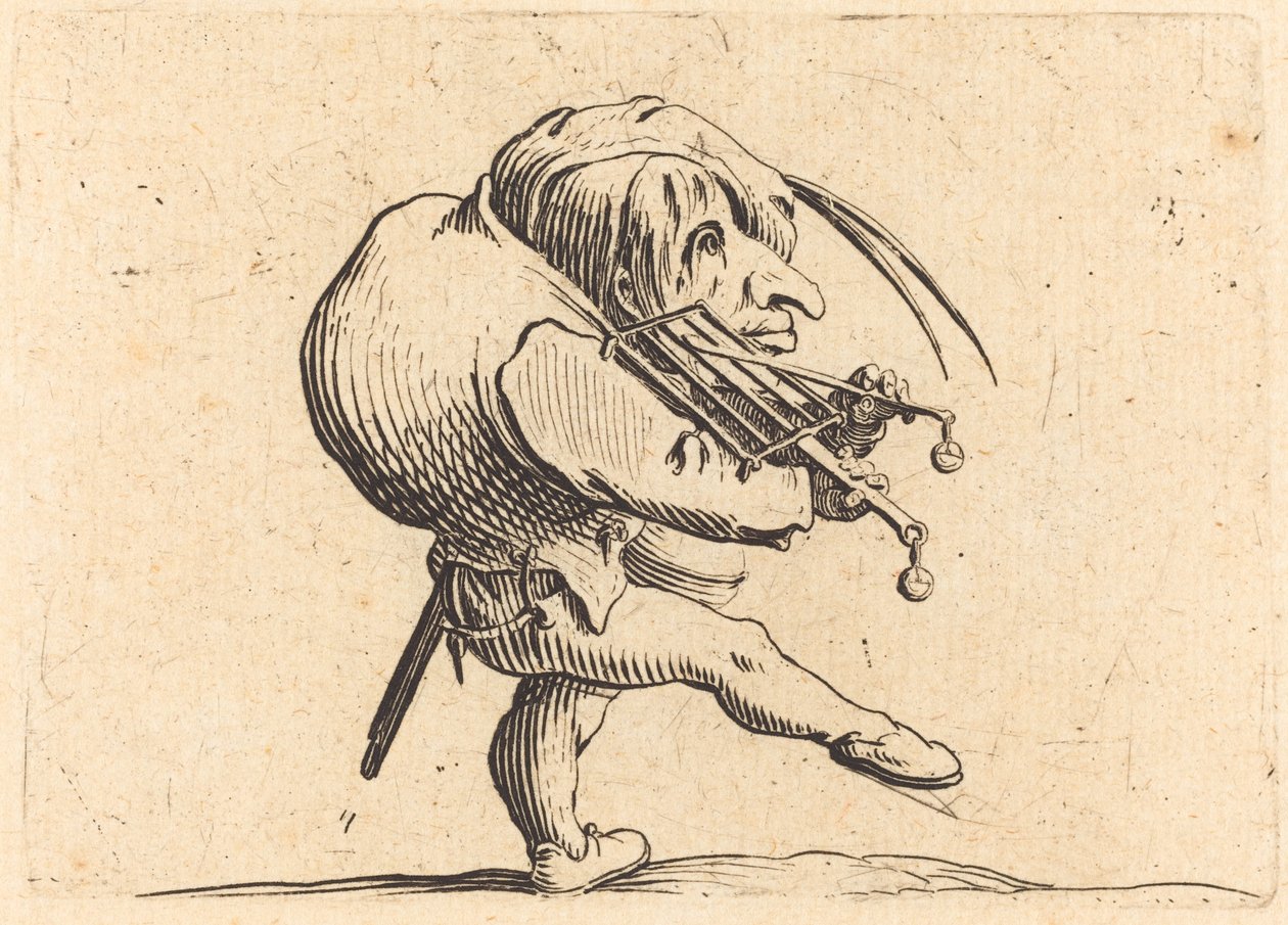 Mann som skraper en grill, ca. 1622. av Jacques Callot