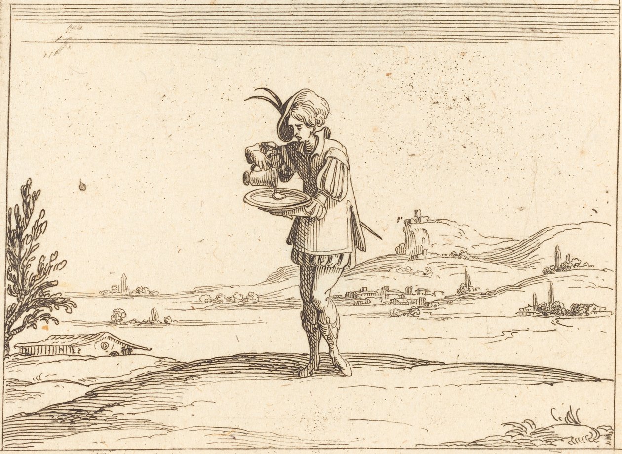 Mann som vasker en perle av Jacques Callot