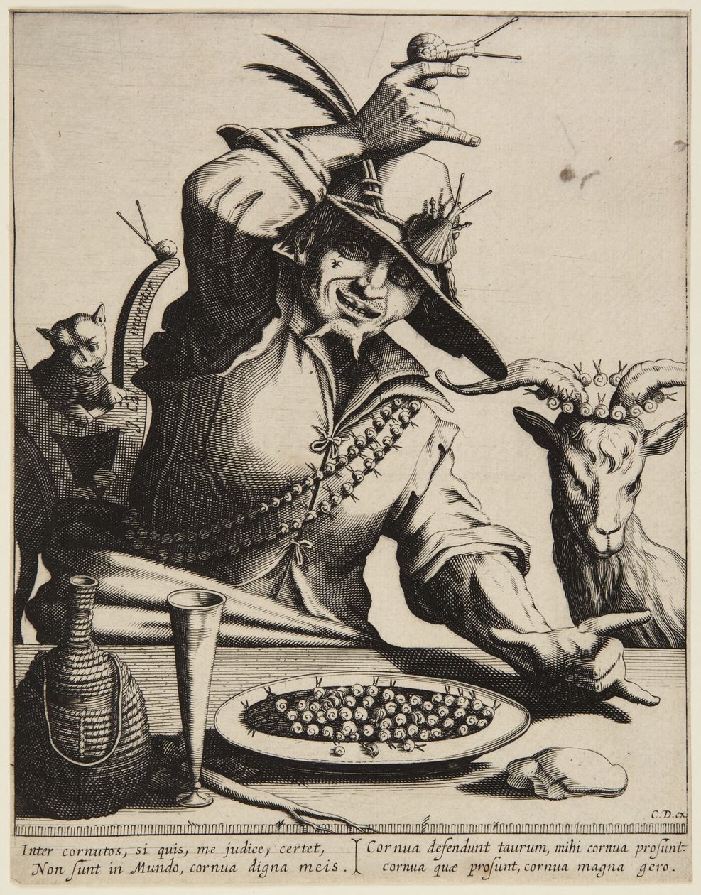 Mann med snegler av Jacques Callot