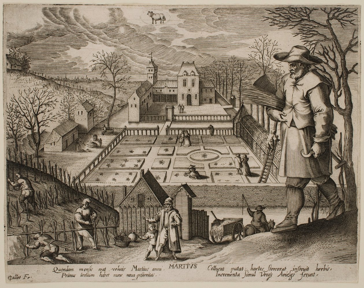 Mars, fra serien «Månedene» av Jacques Callot
