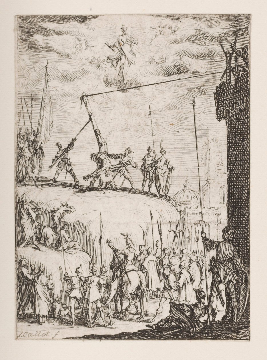 St. Peters martyrium, nr. 4 fra Apostlenes martyrium av Jacques Callot