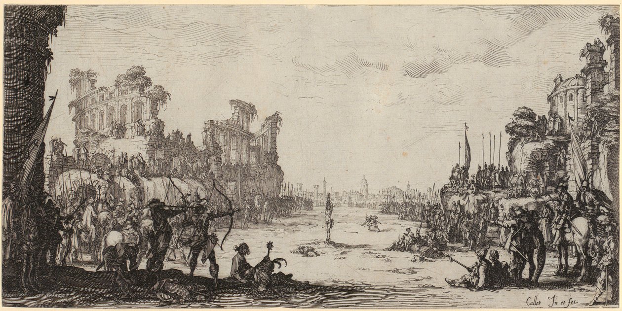 Den hellige Sebastians martyrium av Jacques Callot