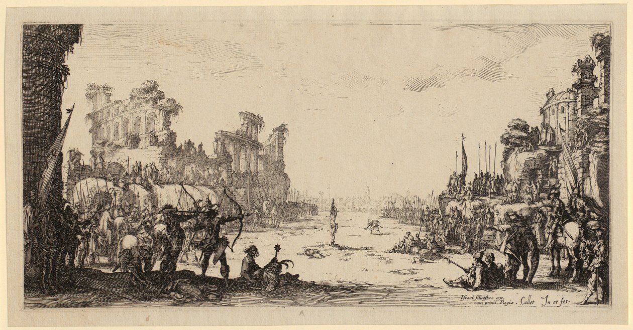 Den hellige Sebastians martyrium av Jacques Callot