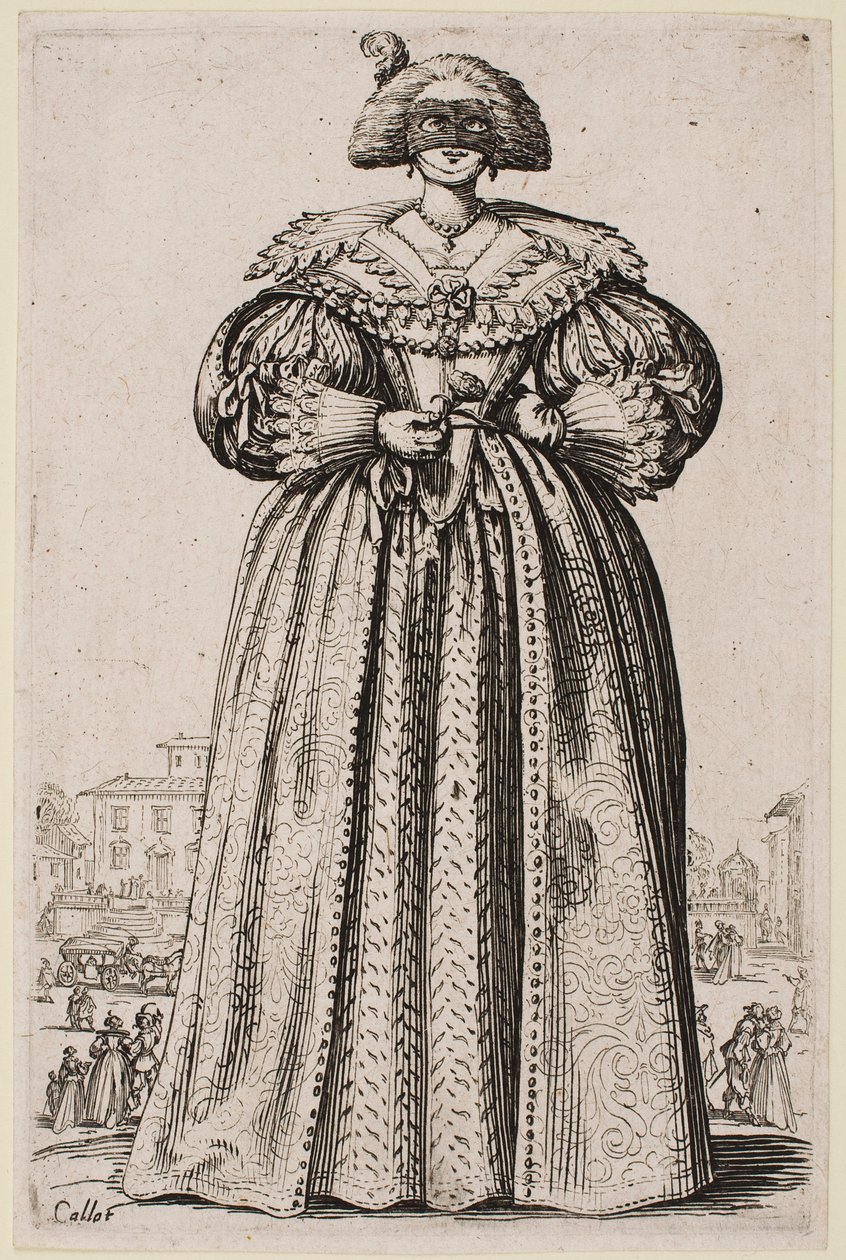 Masked Lady, fra serien "The Nobility of Lorraine" av Jacques Callot