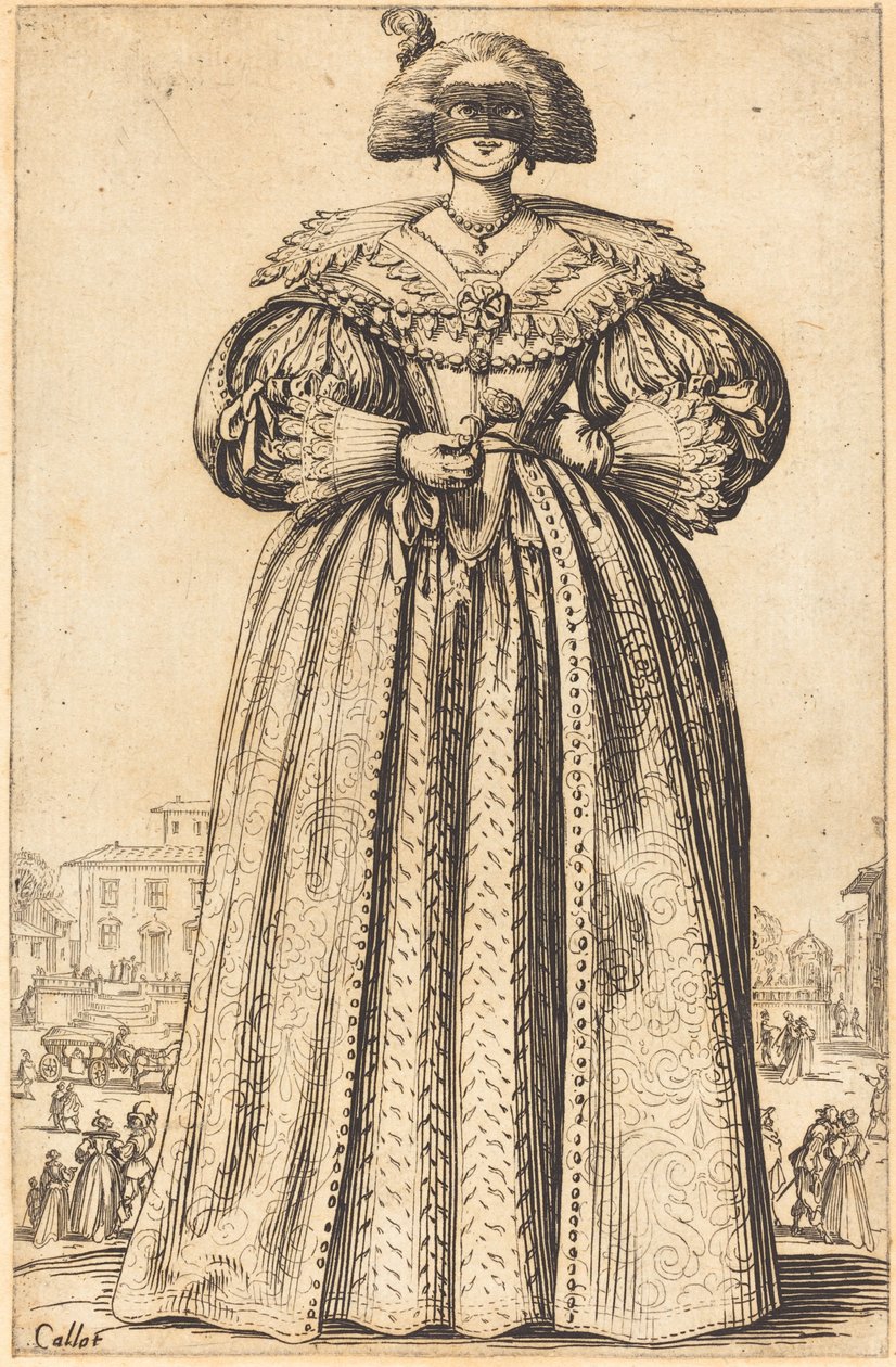 Maskert adelig kvinne av Jacques Callot
