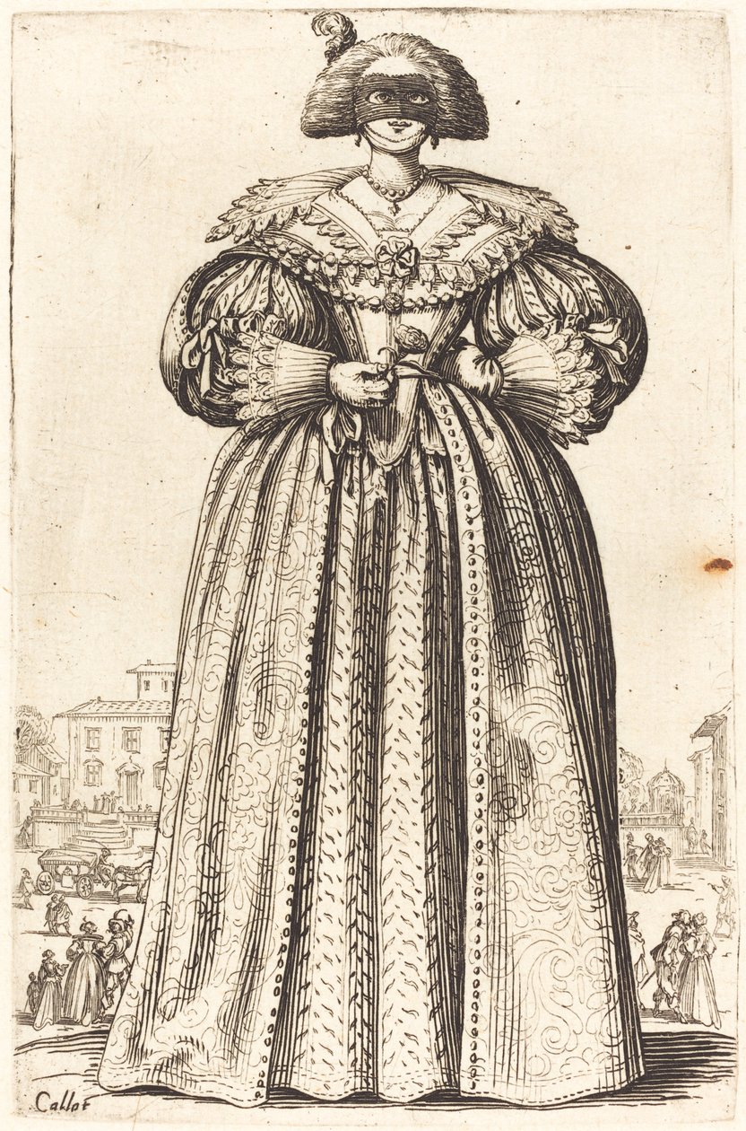 Maskert adelig kvinne av Jacques Callot
