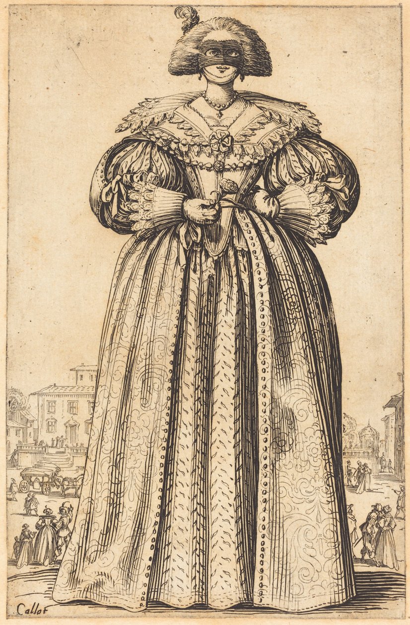 Maskert adelskvinne av Jacques Callot