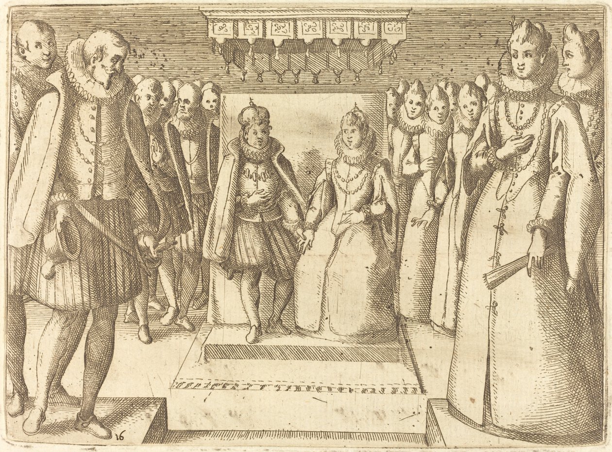 Møte med Margaret av Østerrike og Filip III, av Jacques Callot