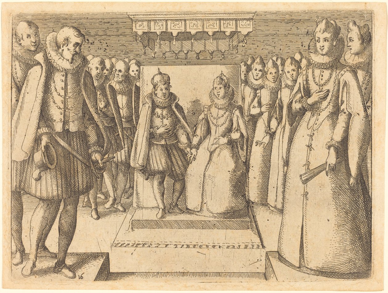 Møte med Margaret av Østerrike og Filip III, av Jacques Callot