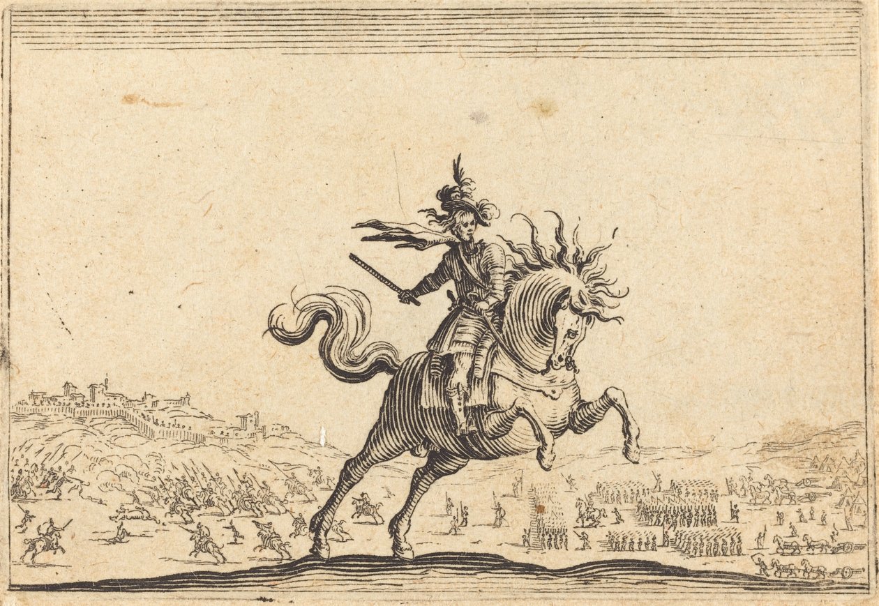 Militærsjef til hest, ca. 1622. av Jacques Callot