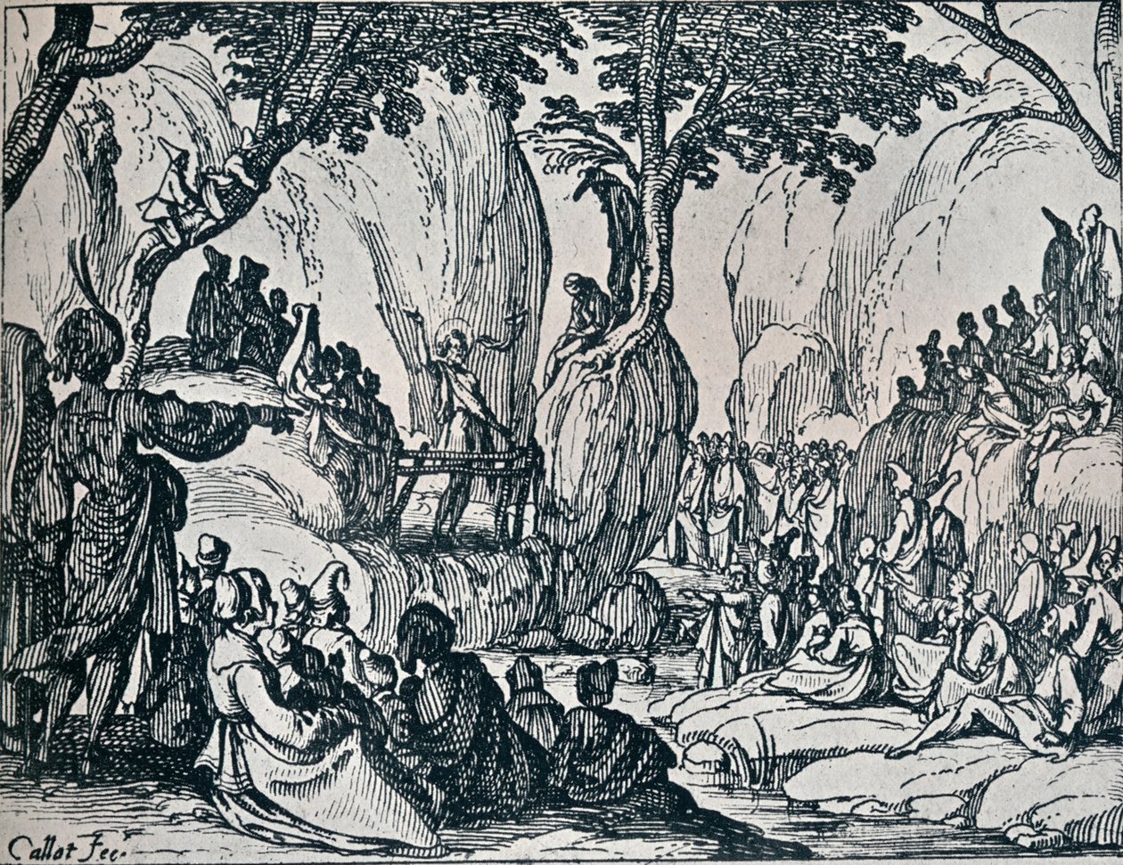 nr. III. -St. John Preaching, 1635, 1924 av Jacques Callot
