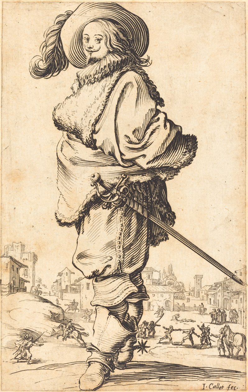 Edelmann med pelsplastron av Jacques Callot