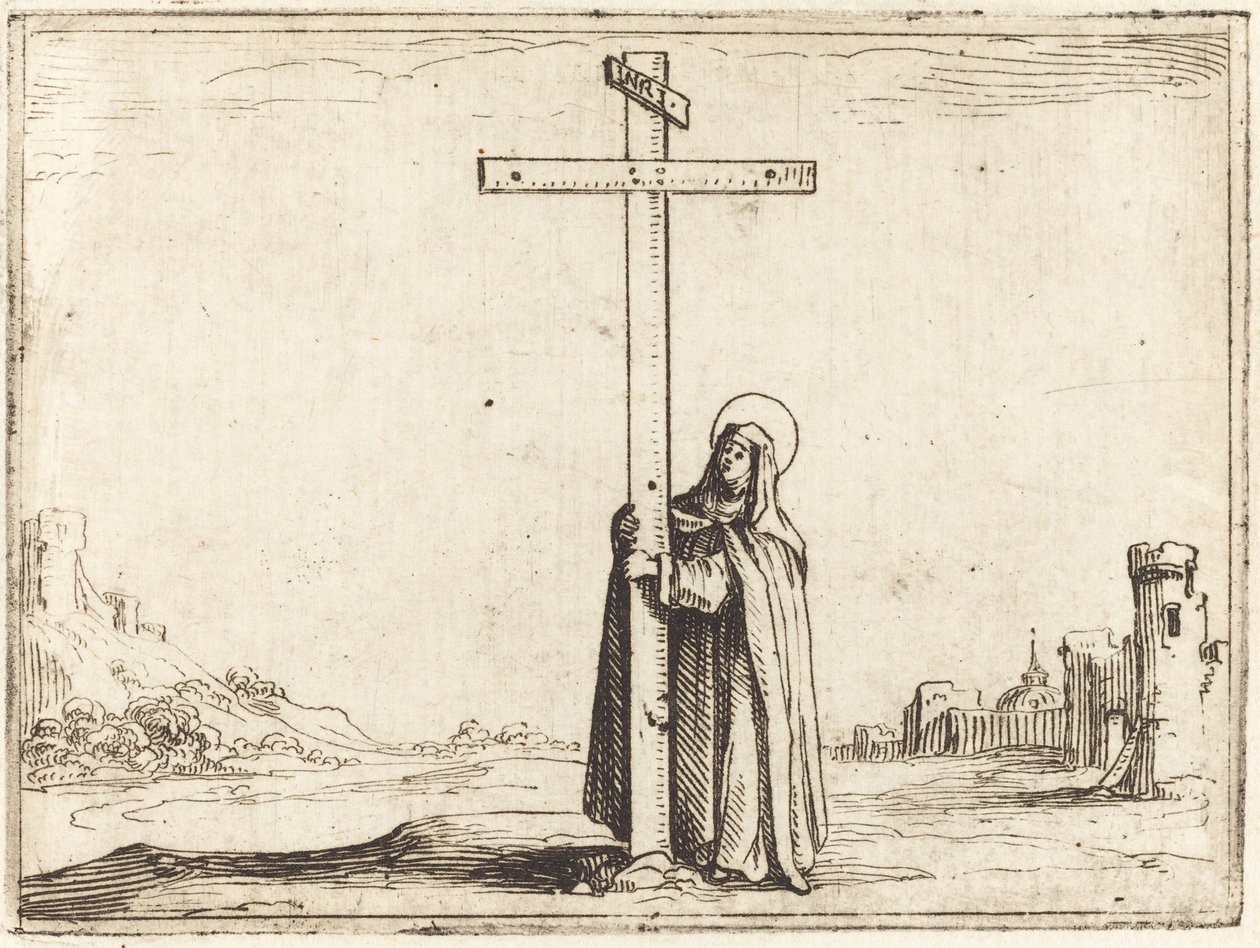 Nonne som omfavner det hellige kors av Jacques Callot