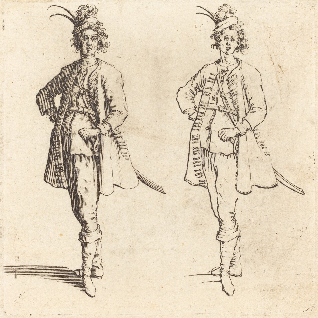Offiser, sett forfra av Jacques Callot