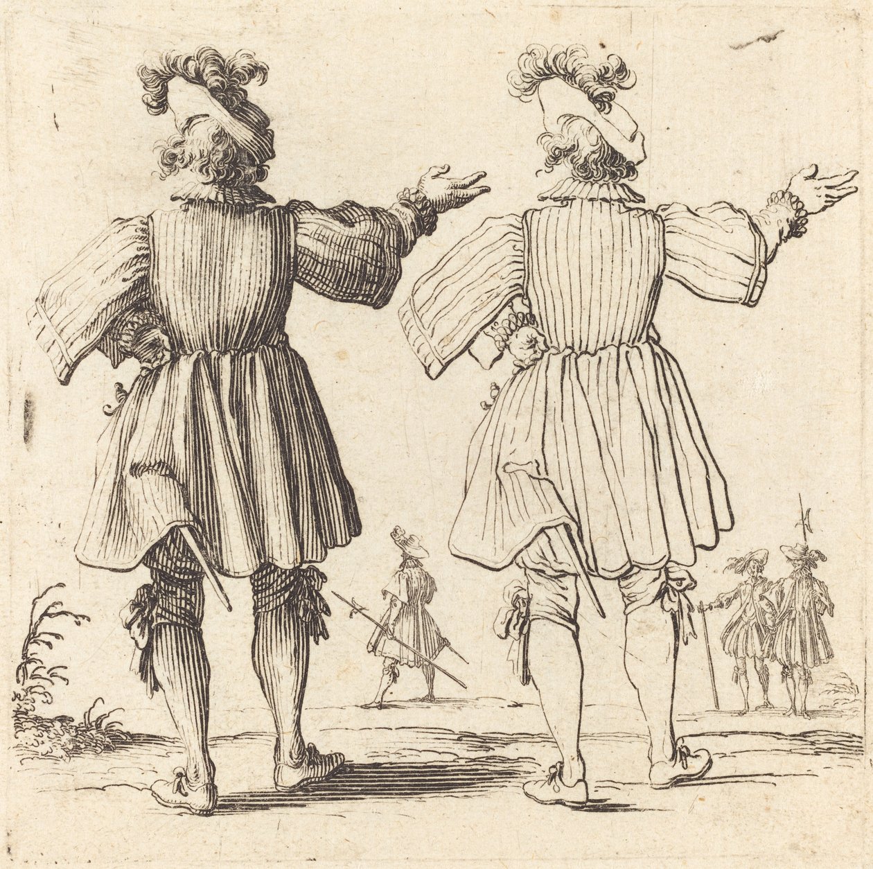 Offiser med Plume, sett bakfra av Jacques Callot