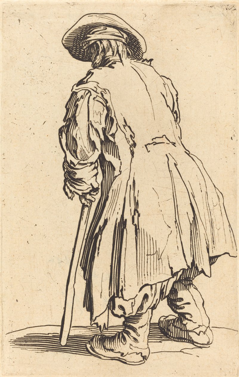 Gammel tigger med én krykke, ca. 1622 av Jacques Callot