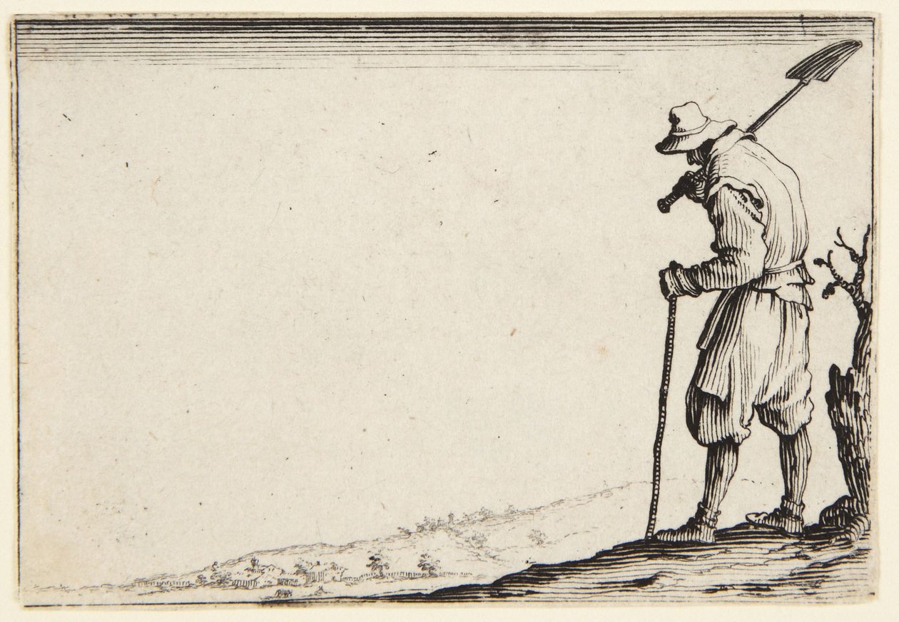 Bonde med en spade på skulderen av Jacques Callot