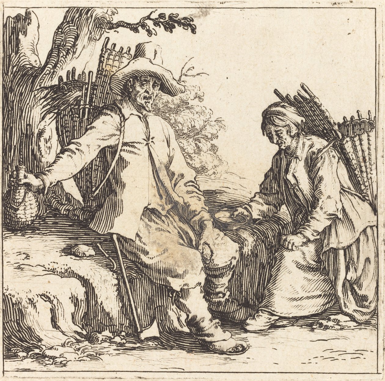 Bondepar i ro av Jacques Callot