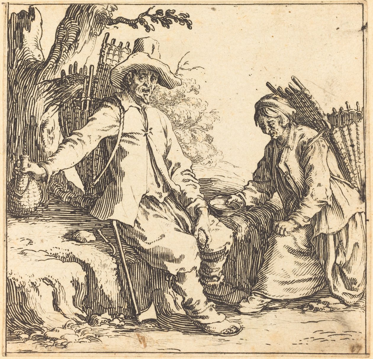 Bondepar i hvile, ca. 1621. av Jacques Callot