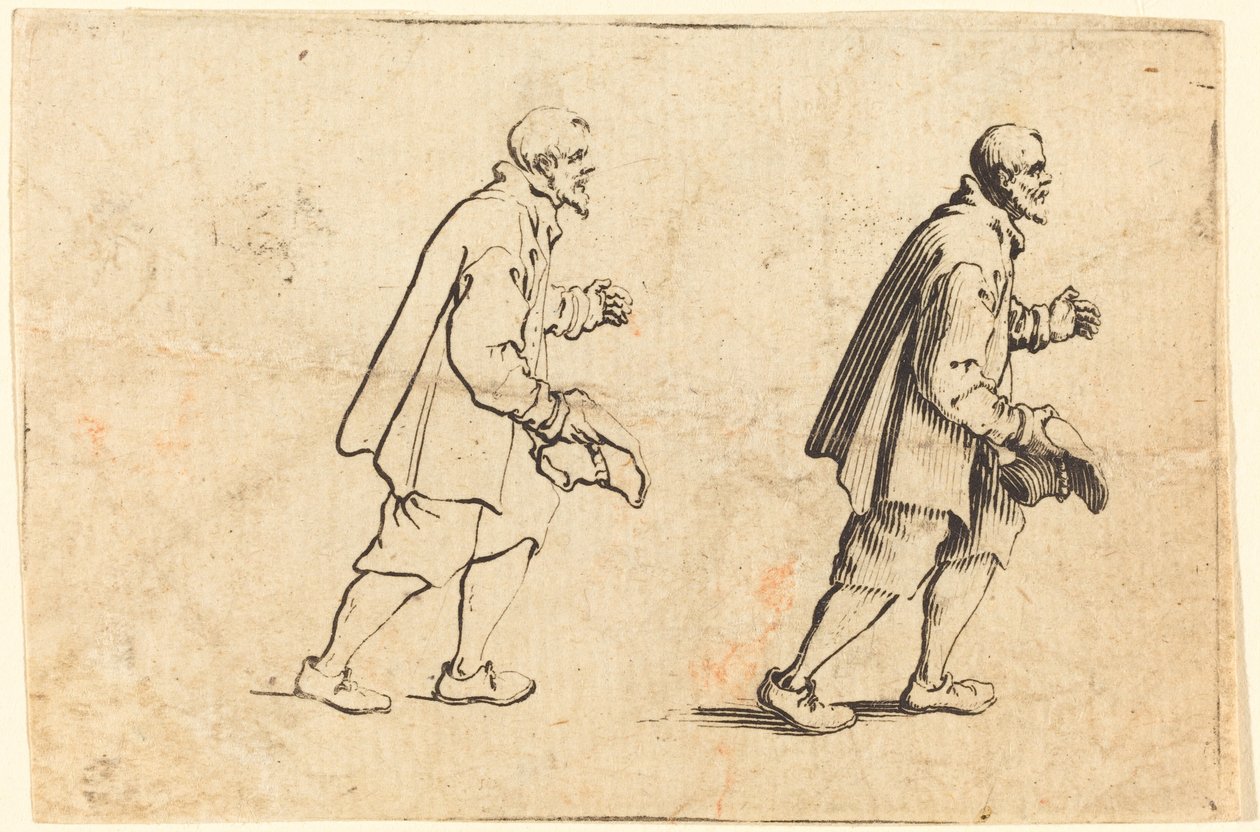Bonde med hatt i hånd av Jacques Callot