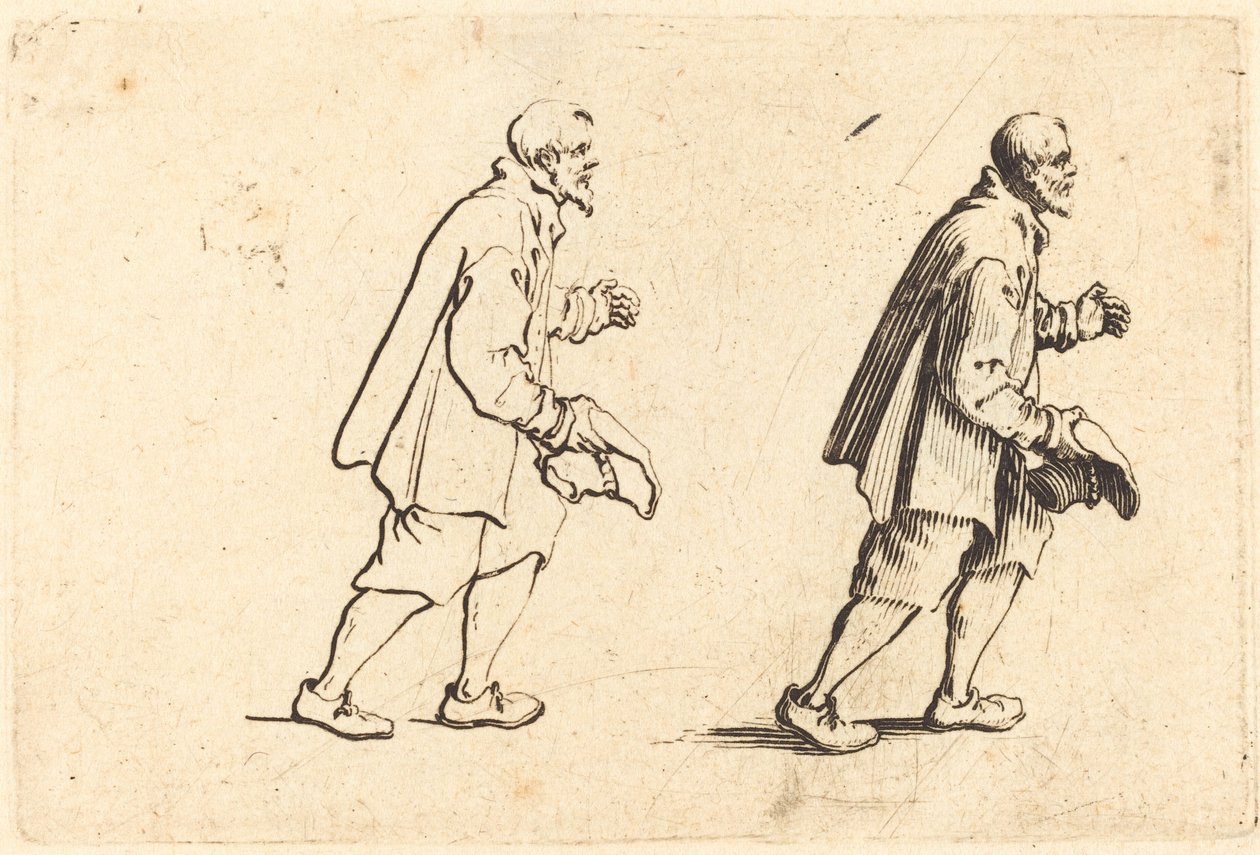 Bonde med hatt i hånd av Jacques Callot
