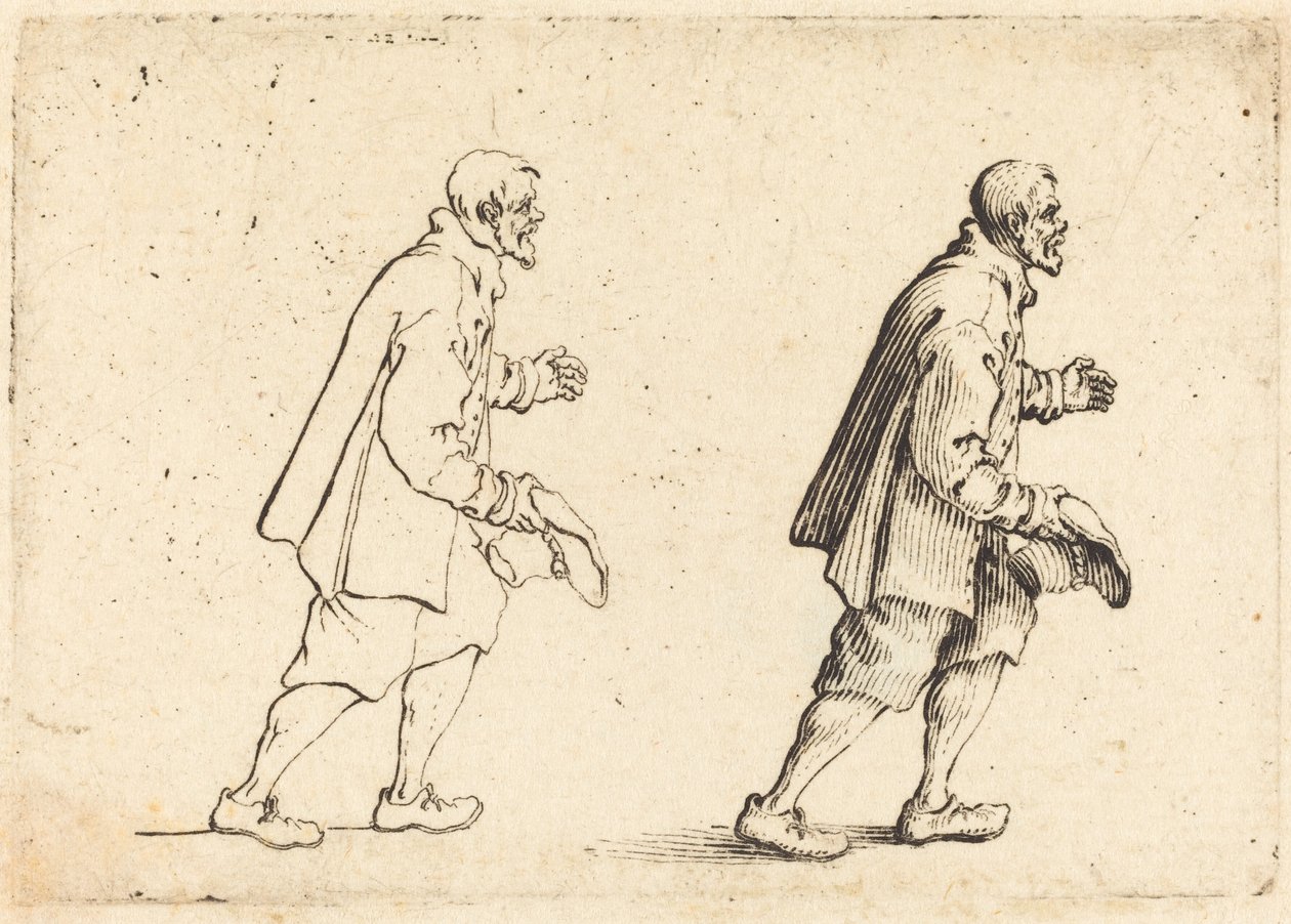 Bonde med hatt i hånd, ca. 1617. av Jacques Callot