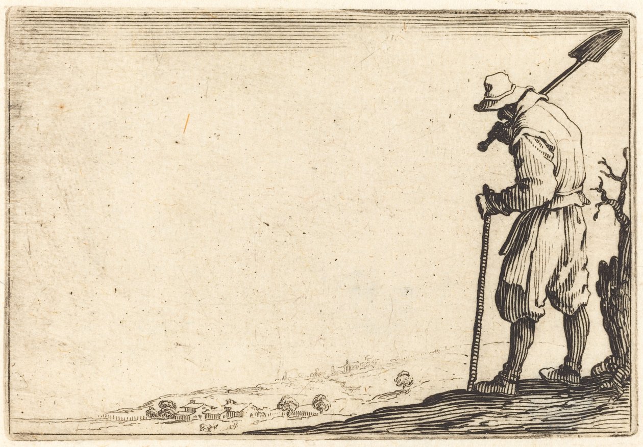 Bonde med spade på skulderen av Jacques Callot