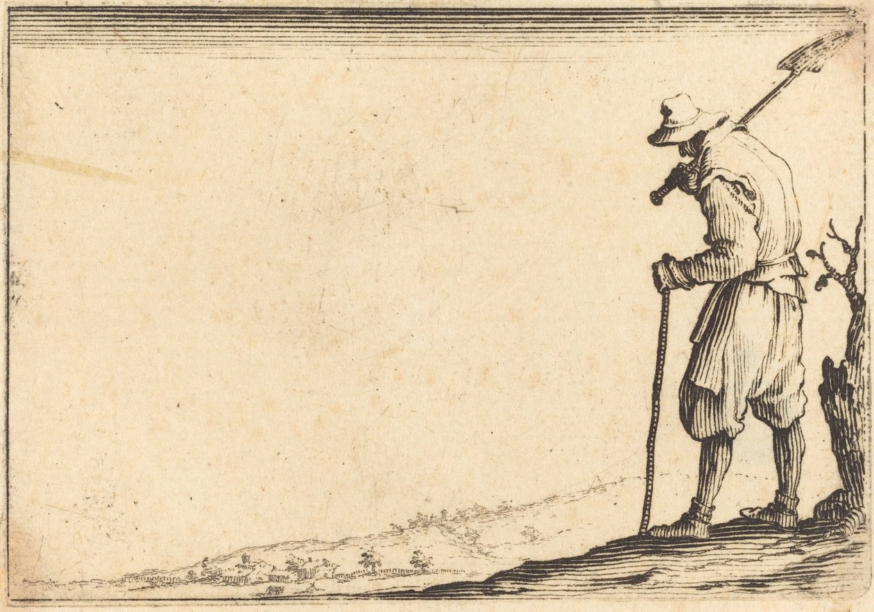 Bonde med spade på skulderen av Jacques Callot