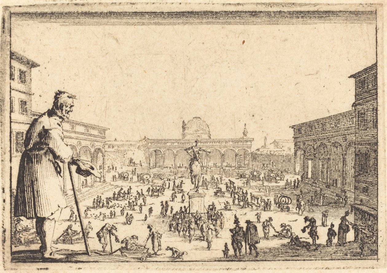 Piazza SS. Annunziata, Firenze av Jacques Callot