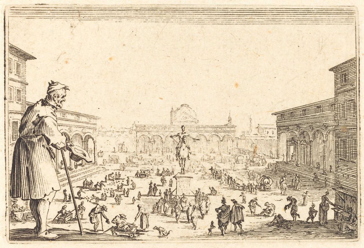 Piazza SS. Annunziata, Firenze av Jacques Callot