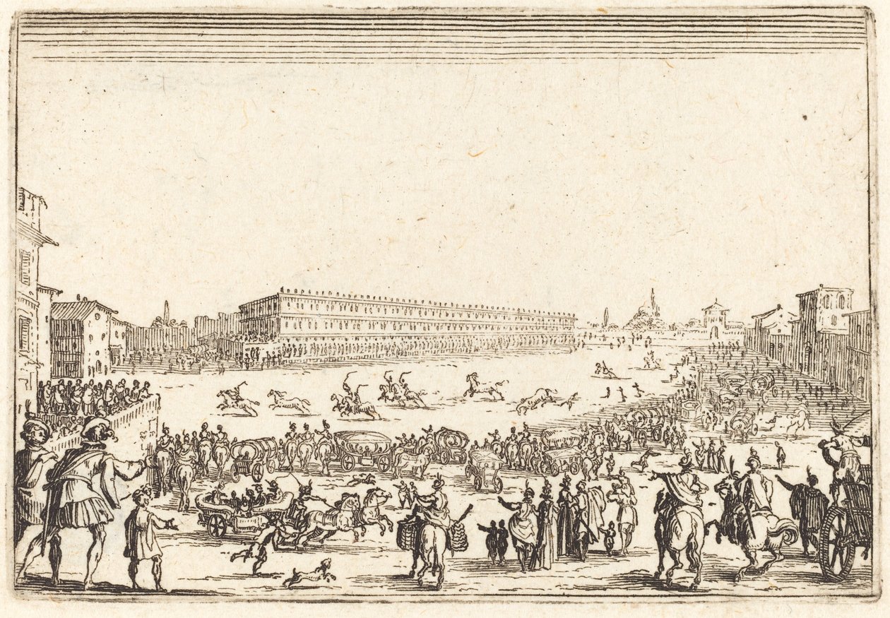 Piazza Santa Croce, Firenze, ca. 1622. av Jacques Callot