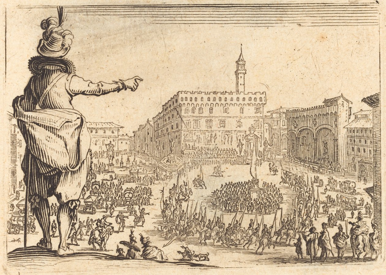 Piazza della Signoria, Firenze, ca. 1622. av Jacques Callot