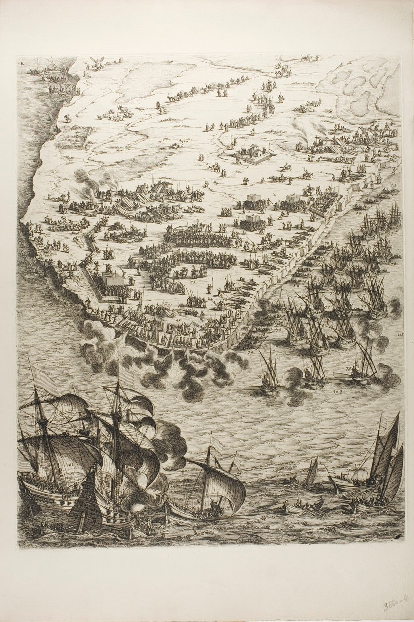 Plate fire fra The Siege of La Rochelle av Jacques Callot