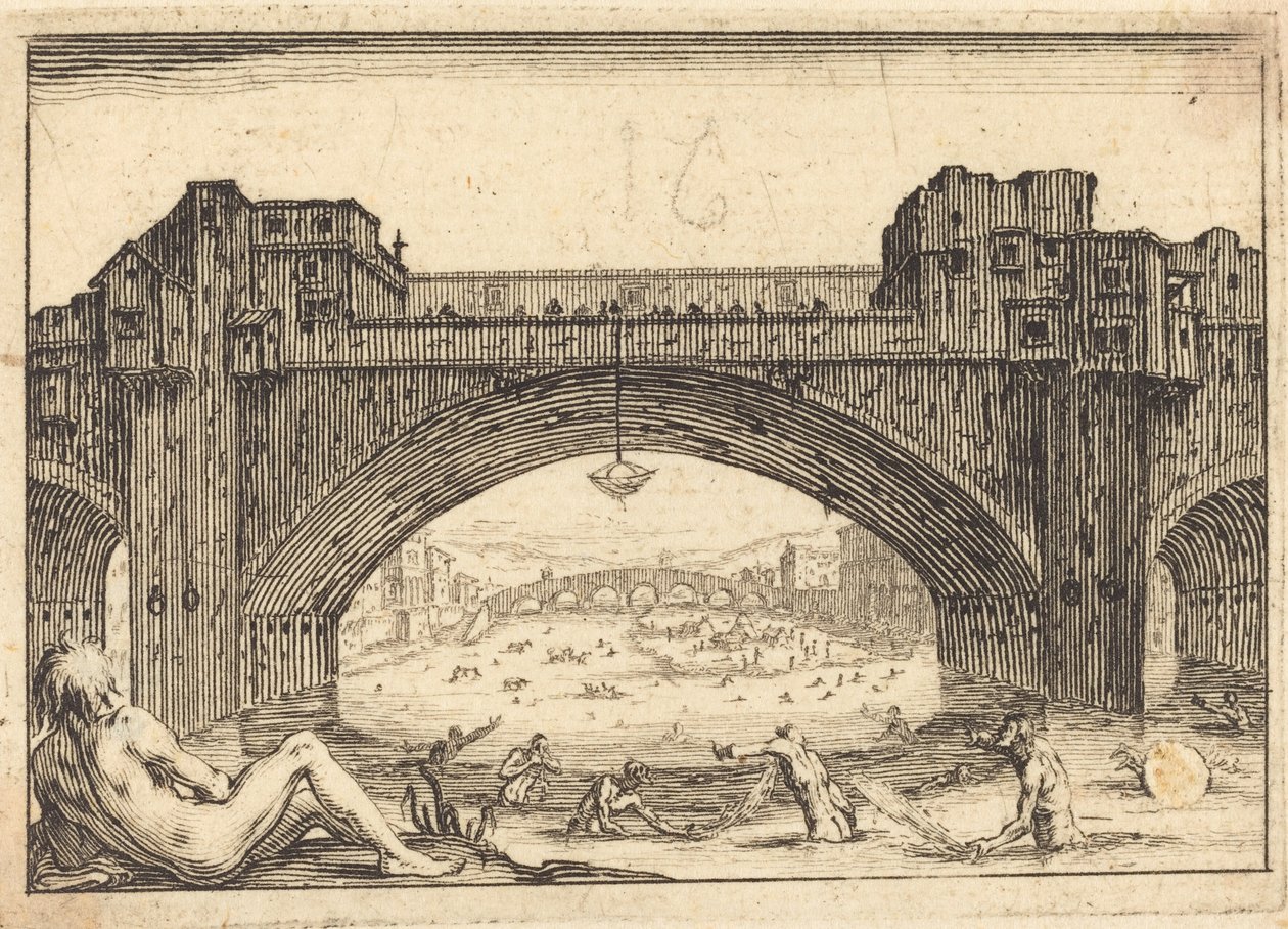 Ponte Vecchio, Firenze av Jacques Callot