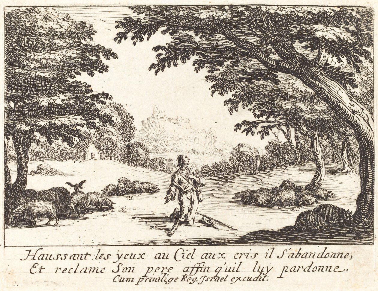 Ber om guddommelig hjelp av Jacques Callot