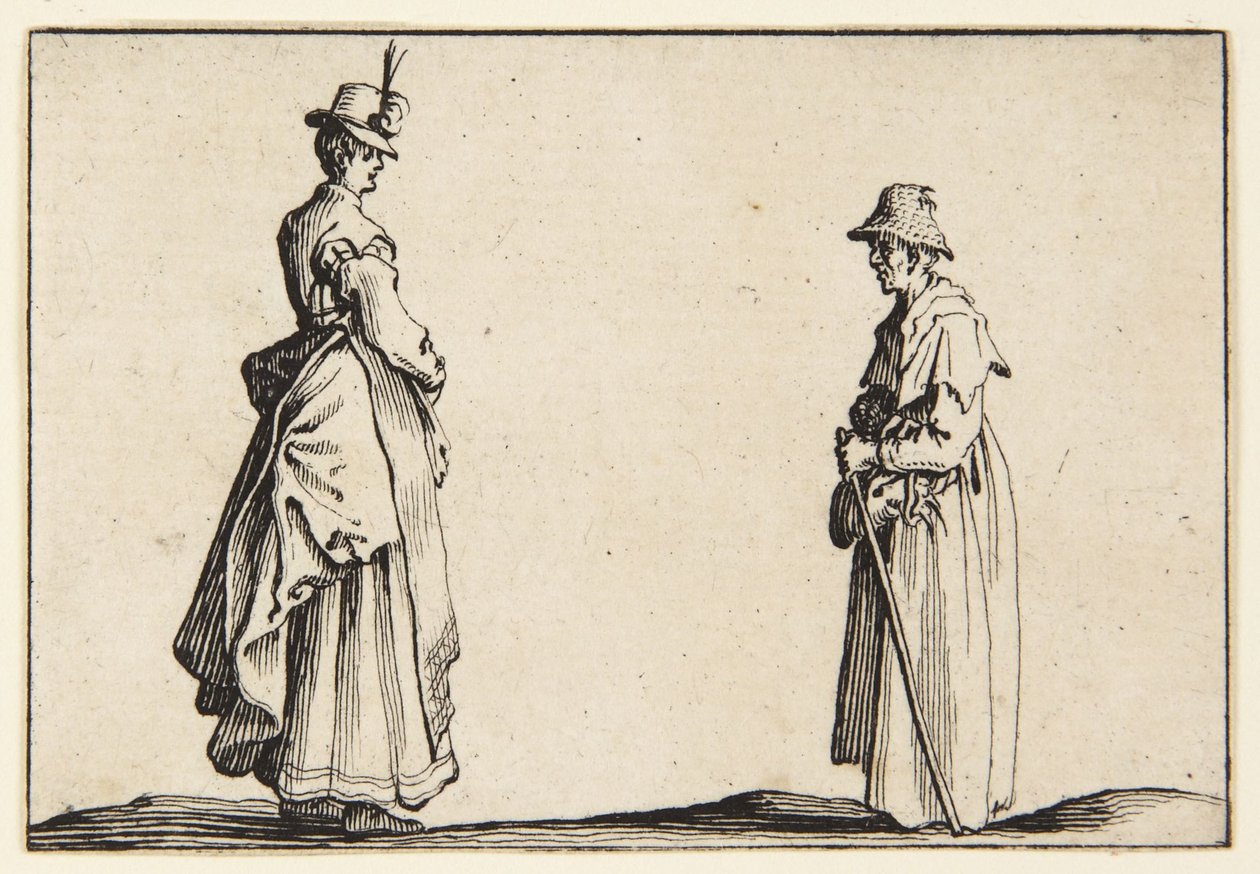 Profiler av to kvinner av Jacques Callot