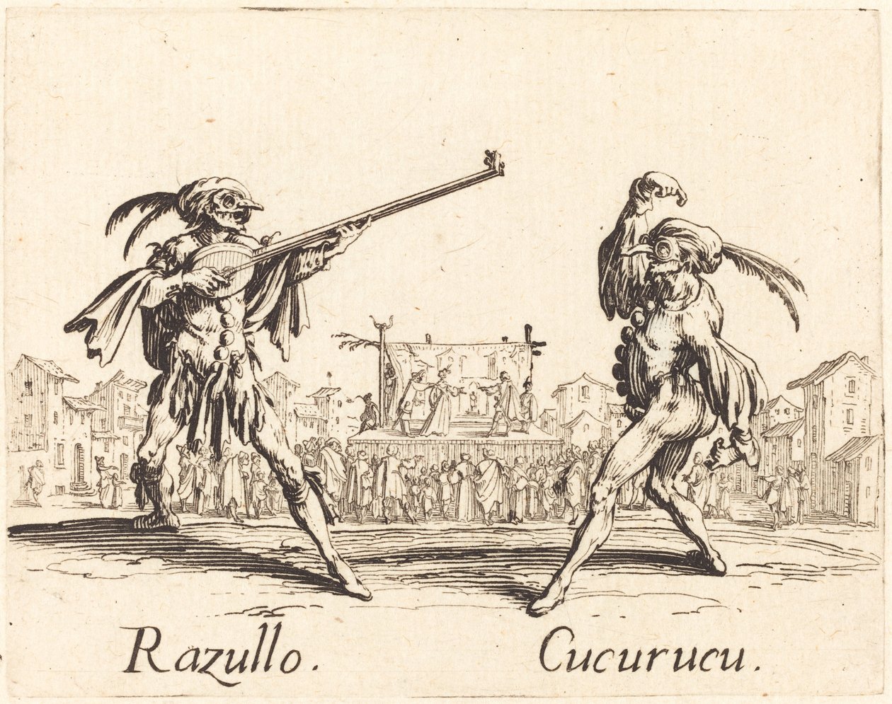 Razullo og Cucurucu av Jacques Callot