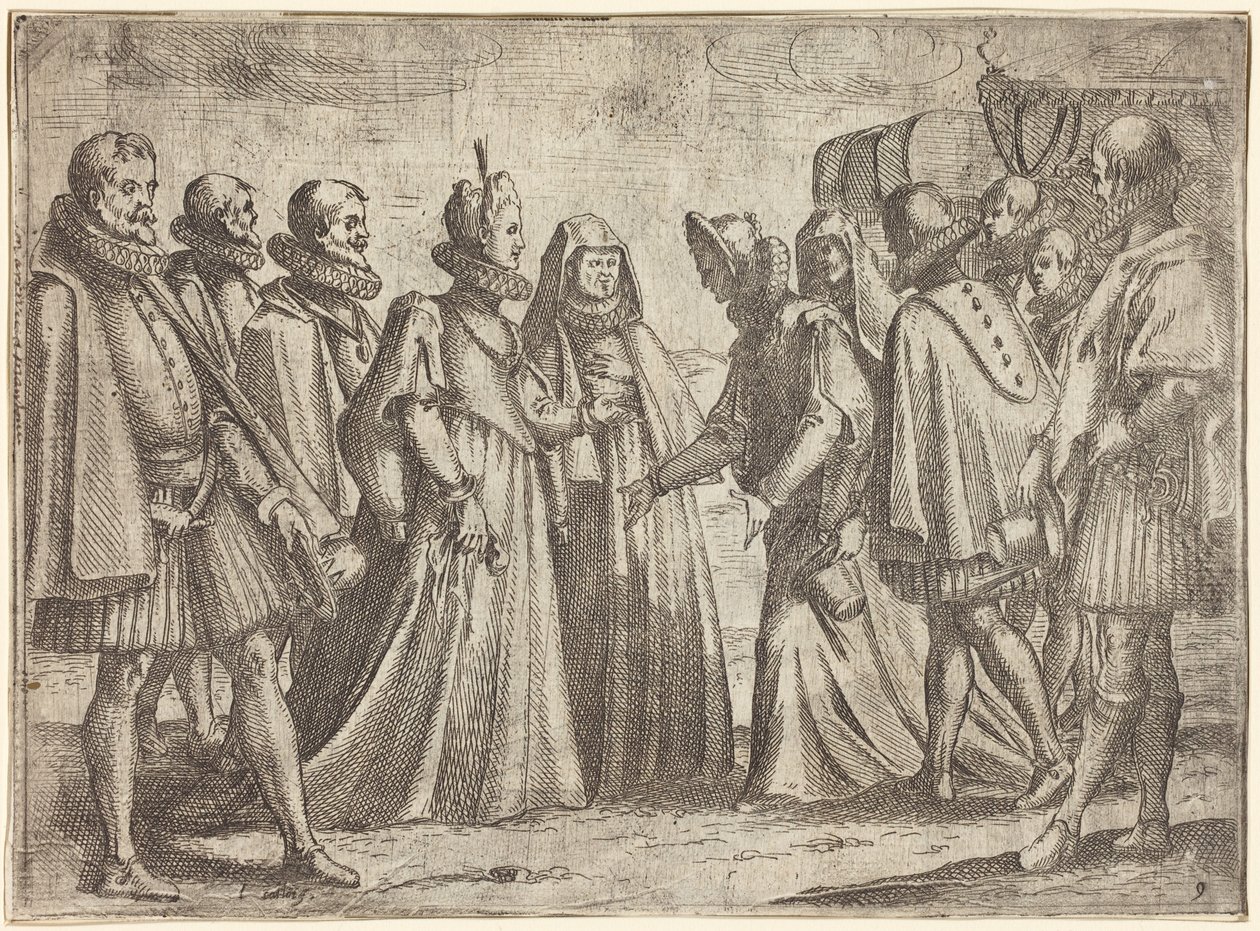 Mottakelse i Mantova [recto] av Jacques Callot