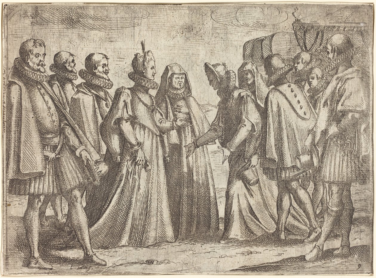 Mottak i Mantua [høyre], 1612. av Jacques Callot