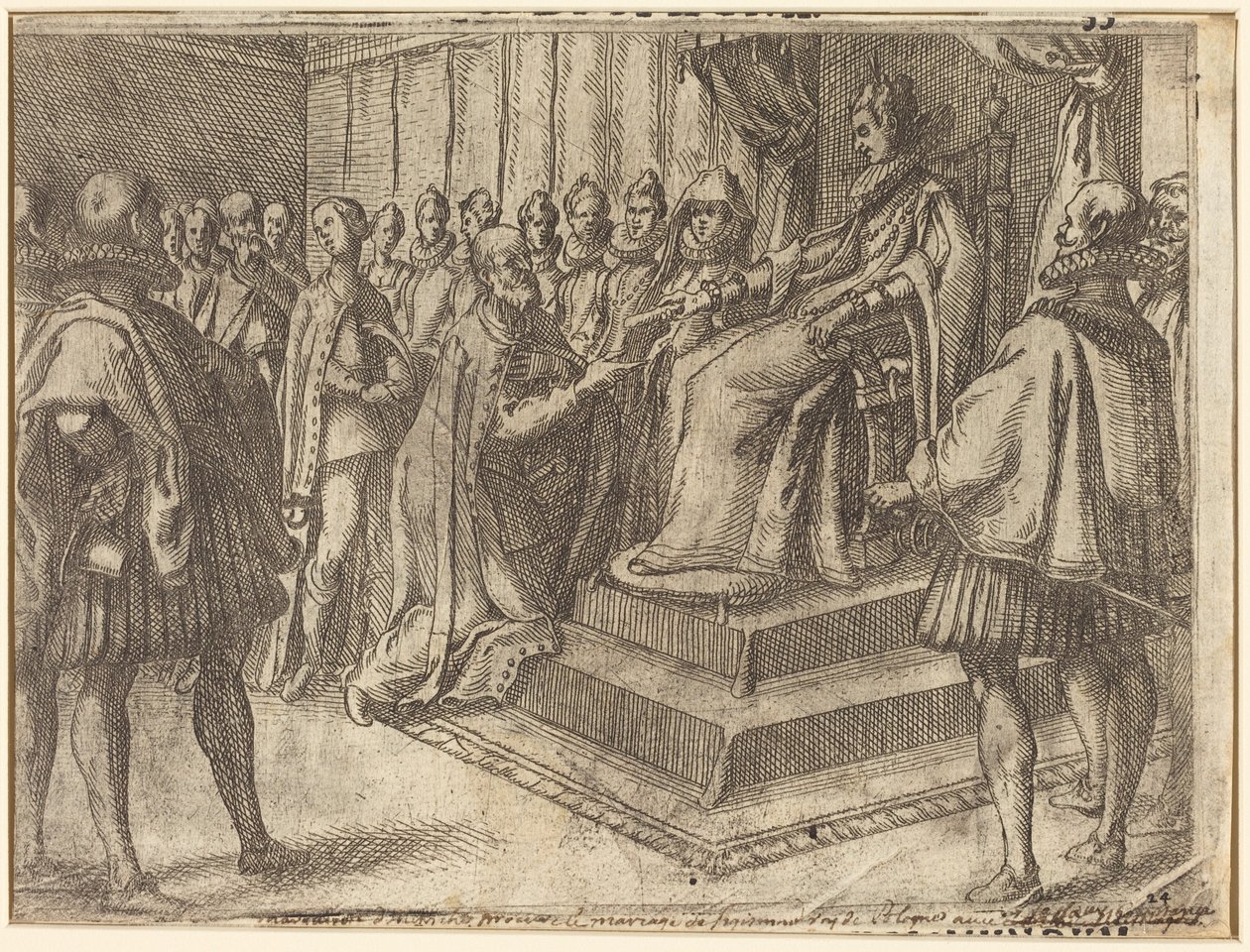 Mottakelse av Polens utsending [recto] av Jacques Callot