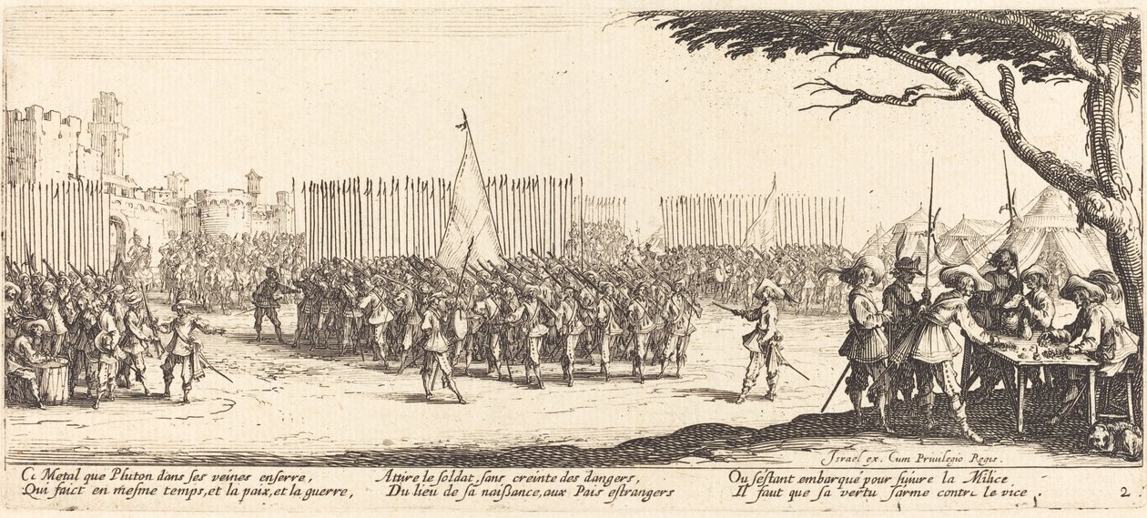 Rekruttering av tropper, ca. 1633. av Jacques Callot