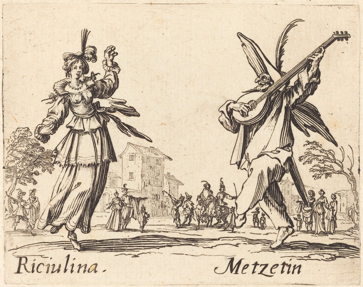 Riciulina og Metzetin av Jacques Callot